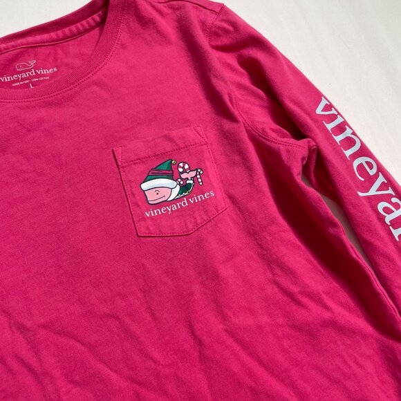 Vineyard Vines Pink Christmas Elf Shirt size 14 - Picture 3 of 7